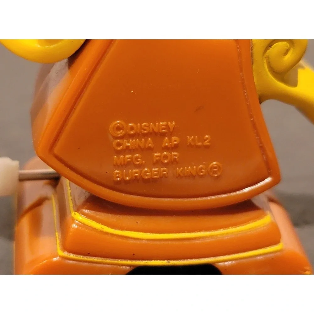 Disney Beauty and‎ the Beast Cogsworth Clock Figure 1991 Burger King Wind-up Toy